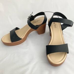Me Too Aiden Strap Platform Sandals - Black/Brown - Womens Size 8M